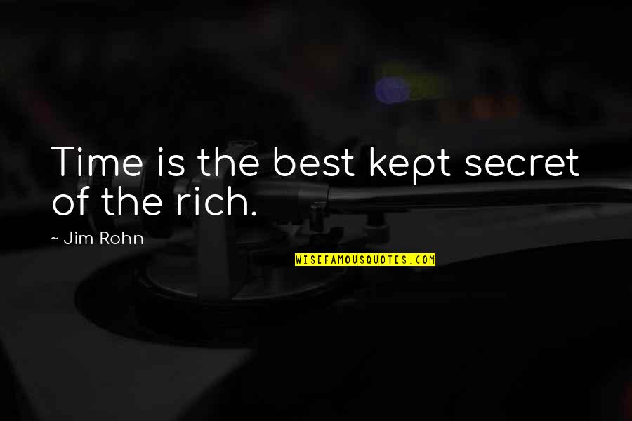 Kept Secret Quotes By Jim Rohn: Time is the best kept secret of the
