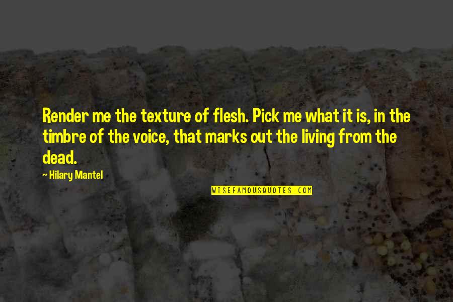Kerli Quotes By Hilary Mantel: Render me the texture of flesh. Pick me