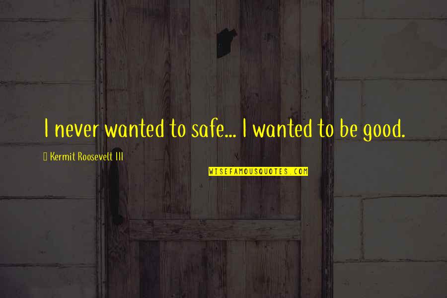 Kermit Quotes By Kermit Roosevelt III: I never wanted to safe... I wanted to Kermit Quotes By Kermit Roosevelt III: I never wanted to safe... I wanted to