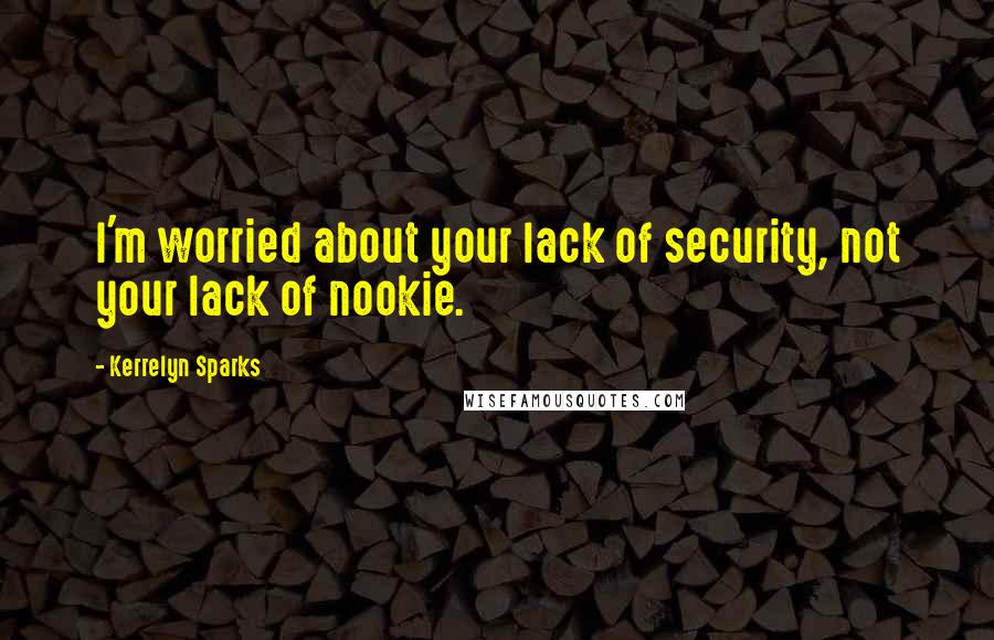 Kerrelyn Sparks quotes: I'm worried about your lack of security, not your lack of nookie.
