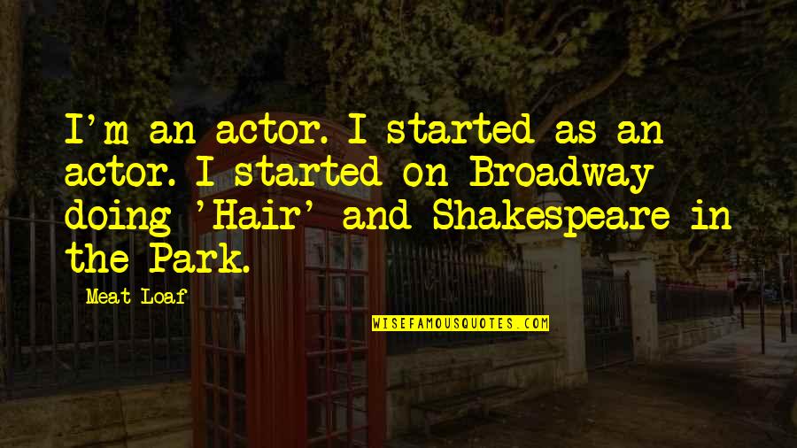 Kerrostulivuori Quotes By Meat Loaf: I'm an actor. I started as an actor. Kerrostulivuori Quotes By Meat Loaf: I'm an actor. I started as an actor.