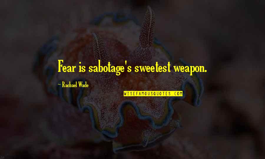 Kerswell Shetland Quotes By Rachael Wade: Fear is sabotage's sweetest weapon.