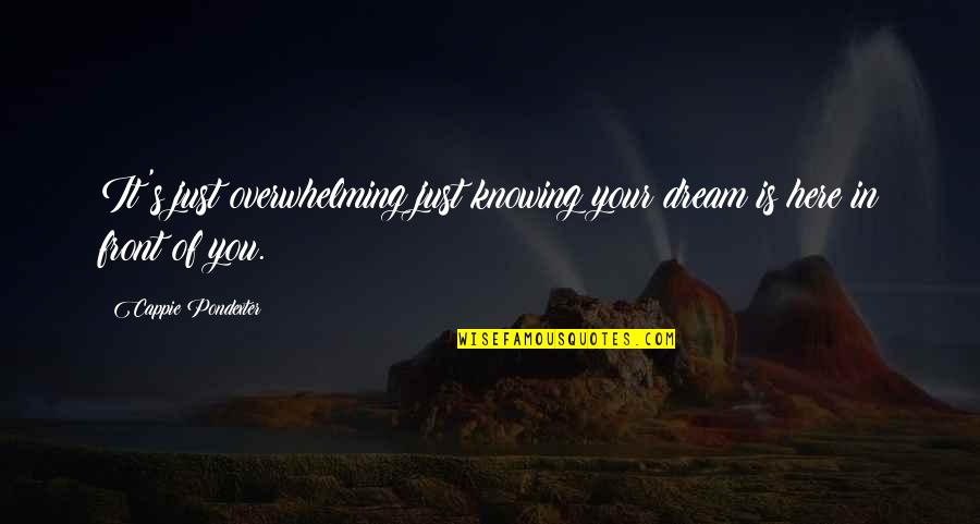 Keseluruhan Sub Quotes By Cappie Pondexter: It's just overwhelming just knowing your dream is Keseluruhan Sub Quotes By Cappie Pondexter: It's just overwhelming just knowing your dream is