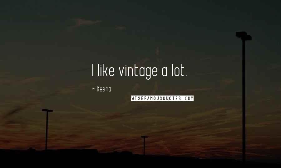 Kesha quotes: I like vintage a lot.