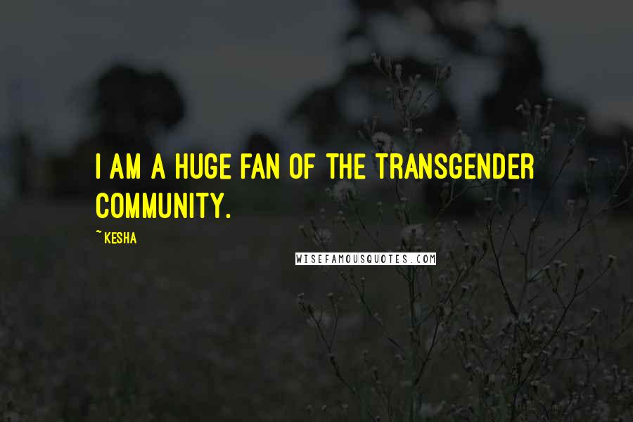 Kesha quotes: I am a huge fan of the transgender community.