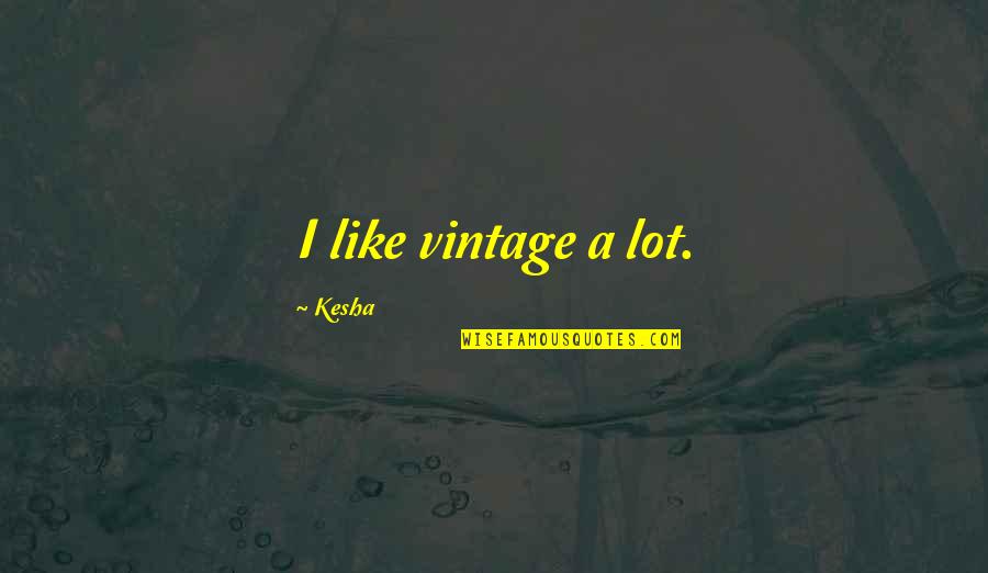 Kesha Quotes By Kesha: I like vintage a lot.