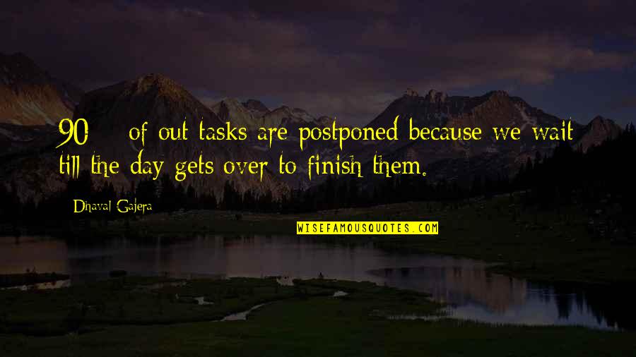 Kestilan Quotes By Dhaval Gajera: 90% of out tasks are postponed because we Kestilan Quotes By Dhaval Gajera: 90% of out tasks are postponed because we