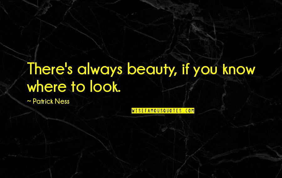 Ketel One Quotes By Patrick Ness: There's always beauty, if you know where to