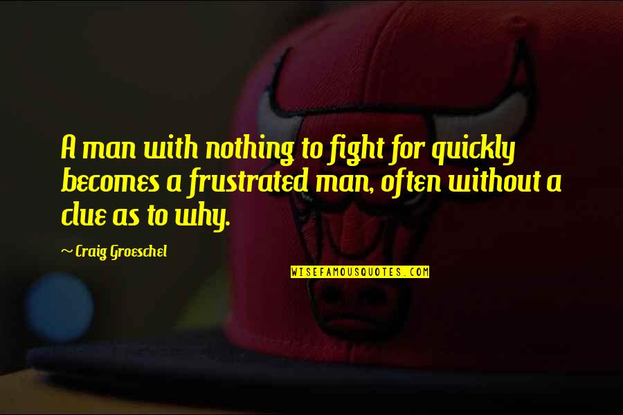 Keterlambatan Penyampaian Quotes By Craig Groeschel: A man with nothing to fight for quickly