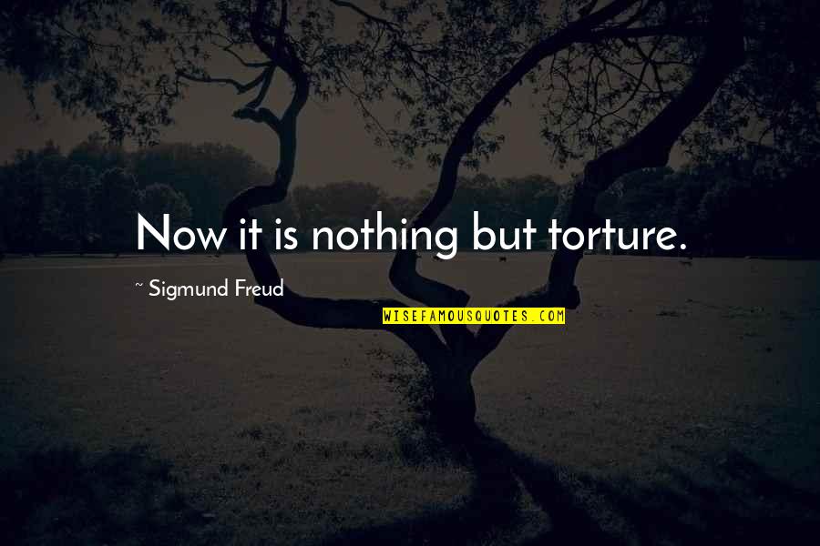 Ketsu Quotes By Sigmund Freud: Now it is nothing but torture. Ketsu Quotes By Sigmund Freud: Now it is nothing but torture.