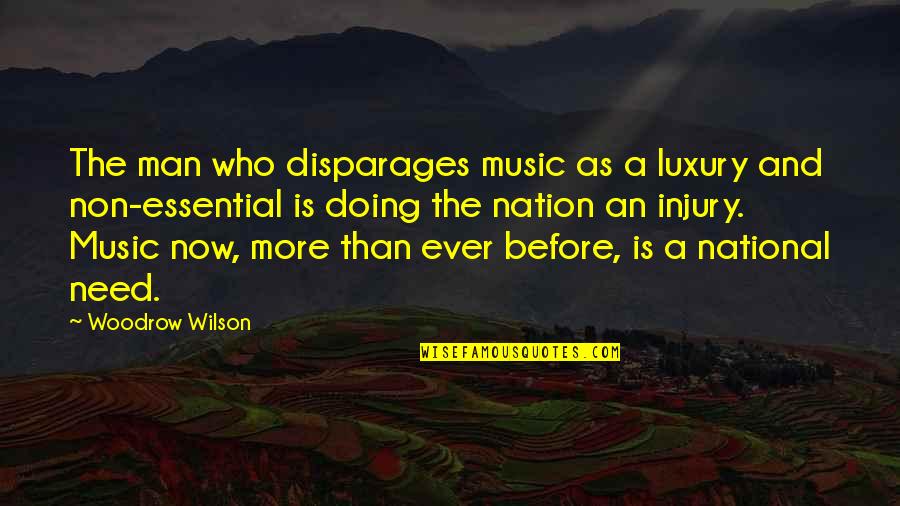 Kettler Table Tennis Quotes By Woodrow Wilson: The man who disparages music as a luxury
