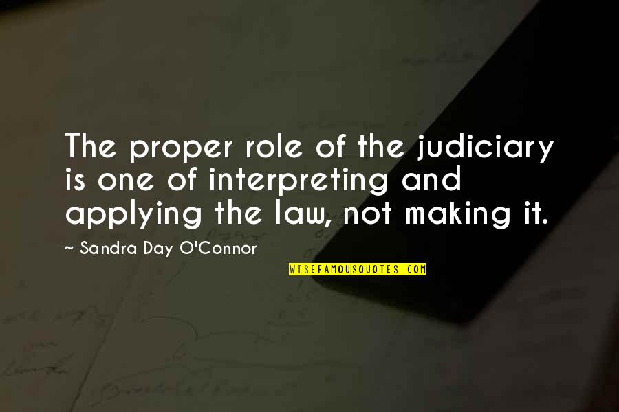 Ketulusan Quotes By Sandra Day O'Connor: The proper role of the judiciary is one
