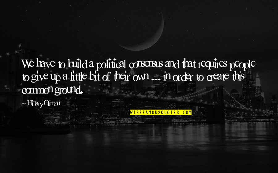 Keturunan Syed Quotes By Hillary Clinton: We have to build a political consensus and Keturunan Syed Quotes By Hillary Clinton: We have to build a political consensus and