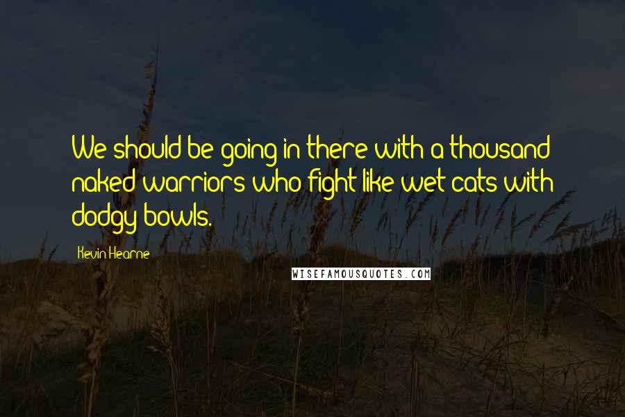 Kevin Hearne quotes: We should be going in there with a thousand naked warriors who fight like wet cats with dodgy bowls.