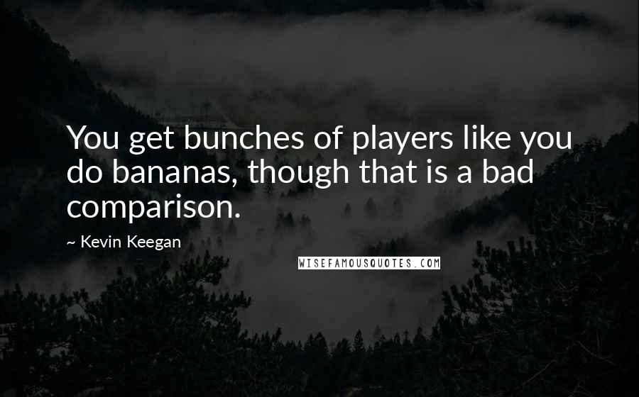Kevin Keegan quotes: You get bunches of players like you do bananas, though that is a bad comparison.