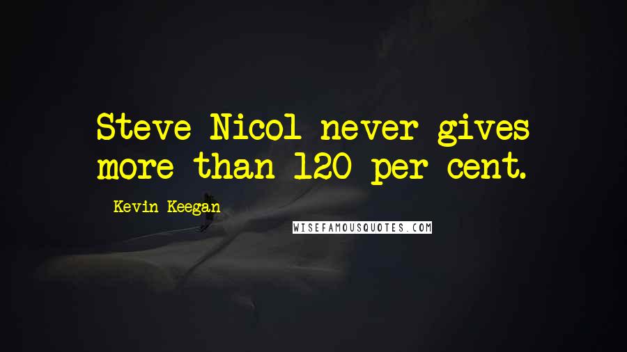 Kevin Keegan quotes: Steve Nicol never gives more than 120 per cent.