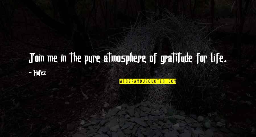 Kevin Kruse Inspirational Quotes By Hafez: Join me in the pure atmosphere of gratitude