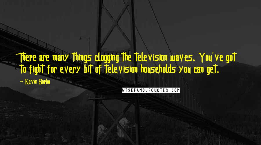 Kevin Sorbo quotes: There are many things clogging the television waves. You've got to fight for every bit of television households you can get.