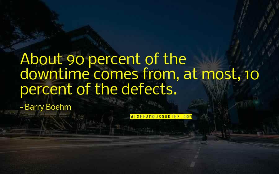 Kevin Supernatural Quotes By Barry Boehm: About 90 percent of the downtime comes from,