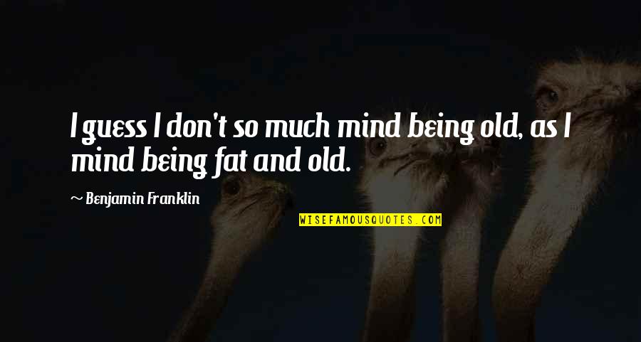 Kewaspadaan Pangan Quotes By Benjamin Franklin: I guess I don't so much mind being