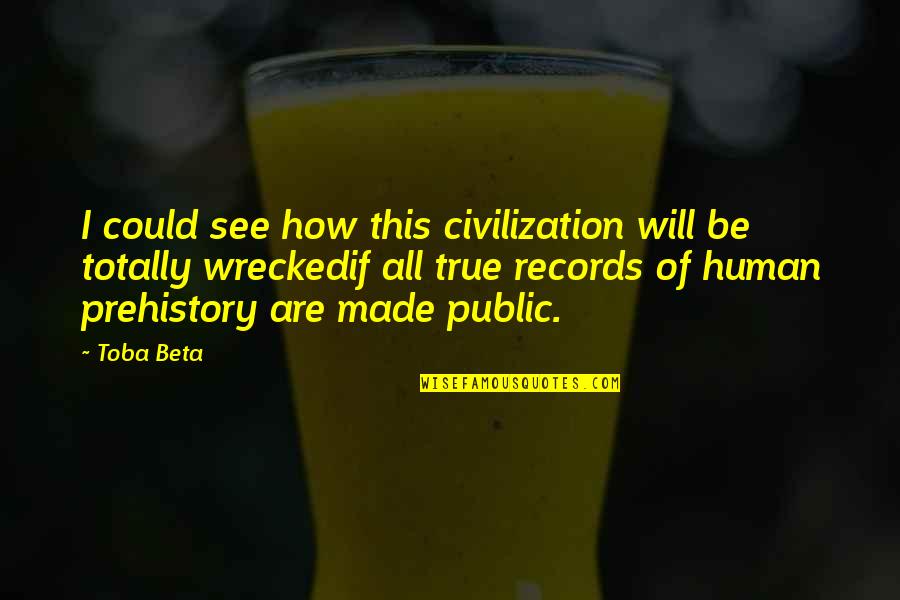 Kewing Quotes By Toba Beta: I could see how this civilization will be