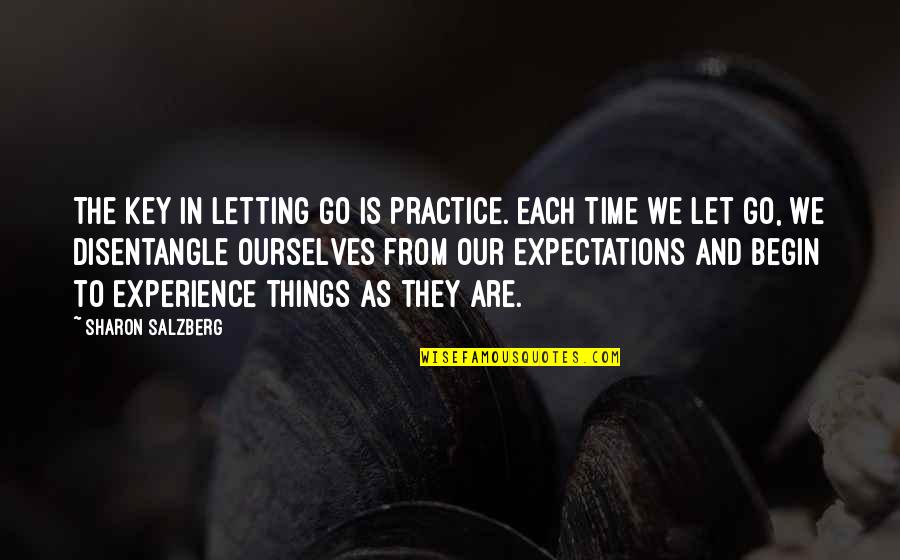 Key And Love Quotes By Sharon Salzberg: The key in letting go is practice. Each