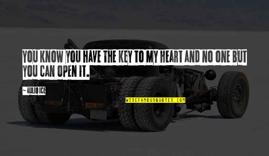 Key Heart Quotes By Auliq Ice: You know you have the key to my