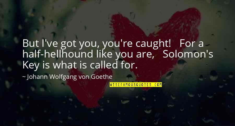Key Of Solomon Quotes By Johann Wolfgang Von Goethe: But I've got you, you're caught! For a