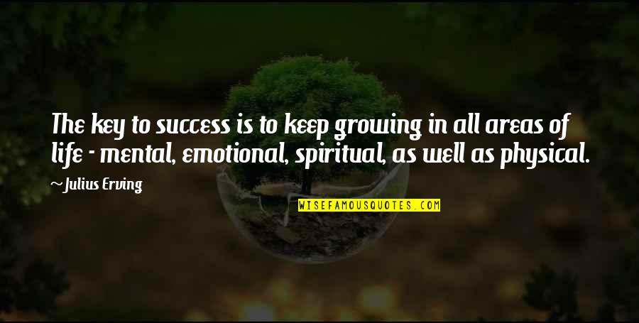 Key To Success Quotes By Julius Erving: The key to success is to keep growing