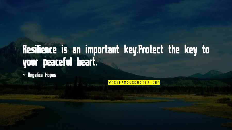 Key To Your Heart Quotes By Angelica Hopes: Resilience is an important key.Protect the key to