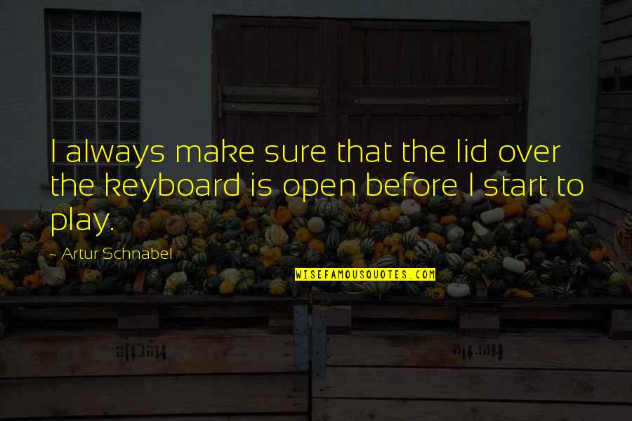 Keyboard My Quotes By Artur Schnabel: I always make sure that the lid over