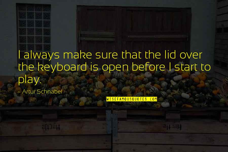 Keyboards Quotes By Artur Schnabel: I always make sure that the lid over