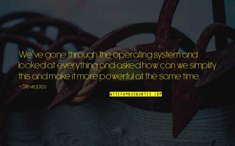 Keyfex Quotes By Steve Jobs: We've gone through the operating system and looked