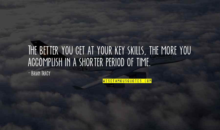 Keys And Time Quotes By Brian Tracy: The better you get at your key skills,