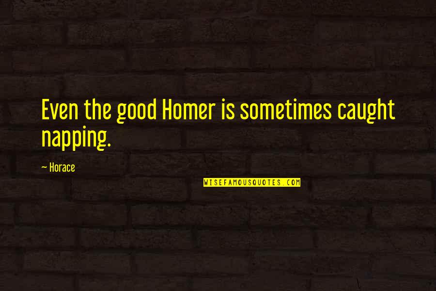 Keyserling Cancer Quotes By Horace: Even the good Homer is sometimes caught napping.