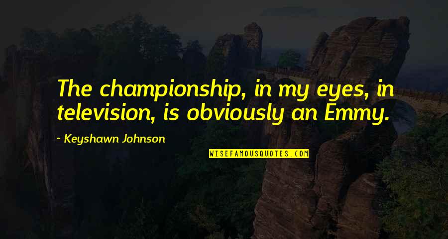 Keyshawn Johnson Quotes By Keyshawn Johnson: The championship, in my eyes, in television, is