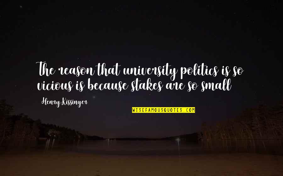 Khadijetou Quotes By Henry Kissinger: The reason that university politics is so vicious
