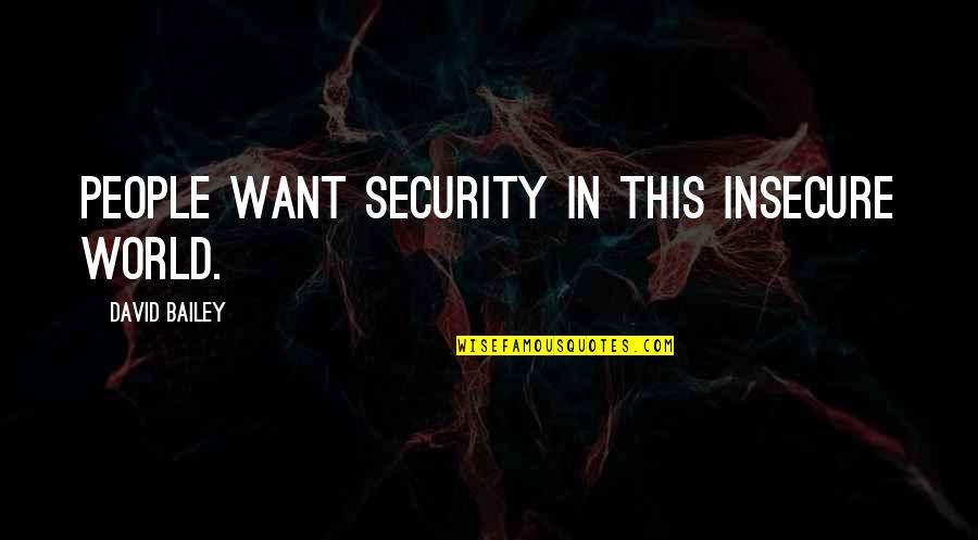 Khairabad Eye Quotes By David Bailey: People want security in this insecure world.