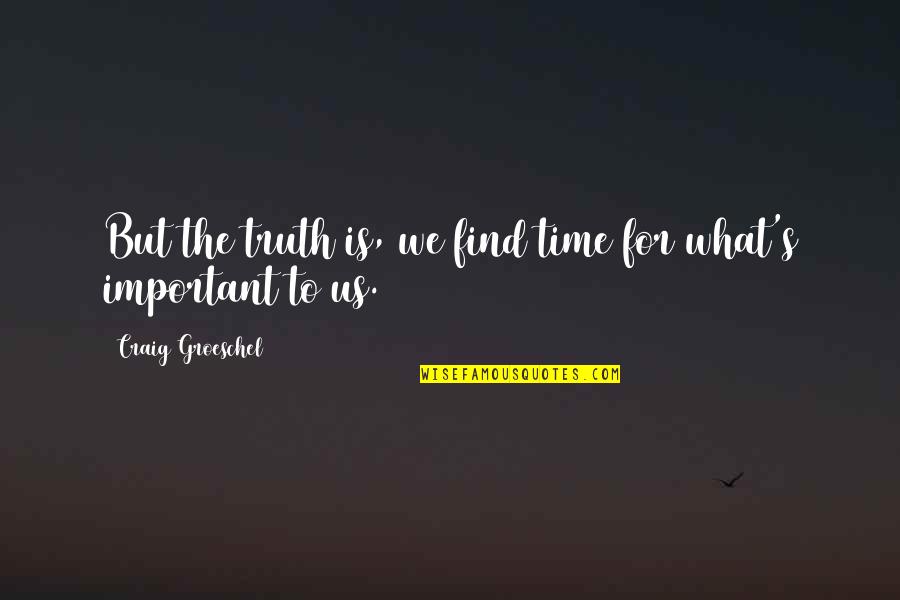 Khaleb Quotes By Craig Groeschel: But the truth is, we find time for