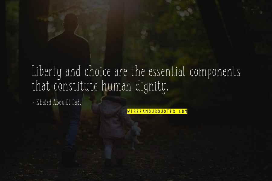 Khaled Abou El Fadl Quotes By Khaled Abou El Fadl: Liberty and choice are the essential components that Khaled Abou El Fadl Quotes By Khaled Abou El Fadl: Liberty and choice are the essential components that