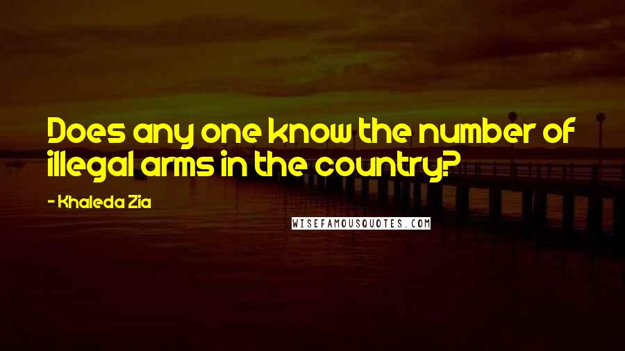 Khaleda Zia quotes: Does any one know the number of illegal arms in the country?