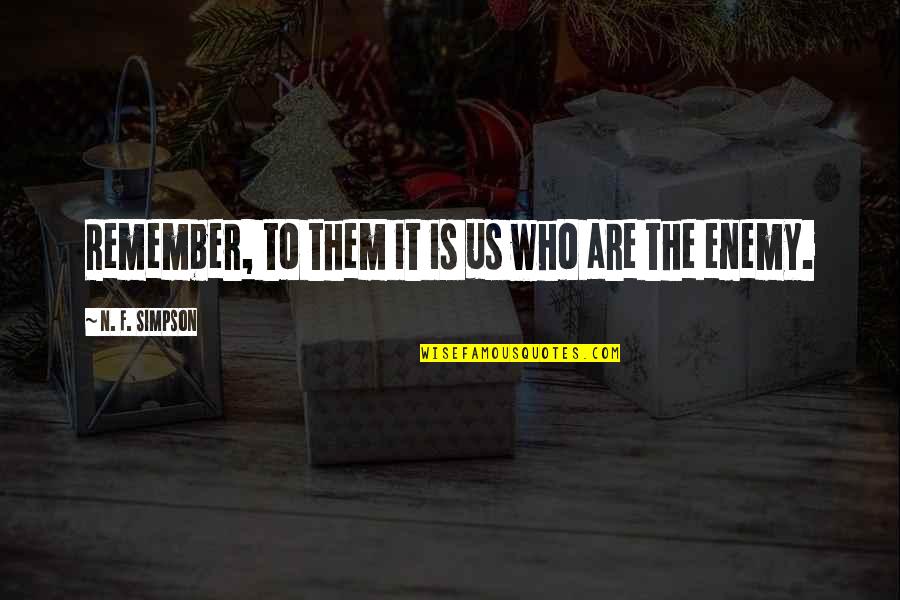 Khalid Al Ameri Quotes By N. F. Simpson: Remember, to them it is us who are Khalid Al Ameri Quotes By N. F. Simpson: Remember, to them it is us who are