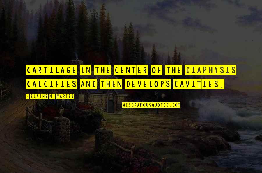 Khalil Gibran Birthday Quotes By Elaine N. Marieb: Cartilage in the center of the diaphysis calcifies