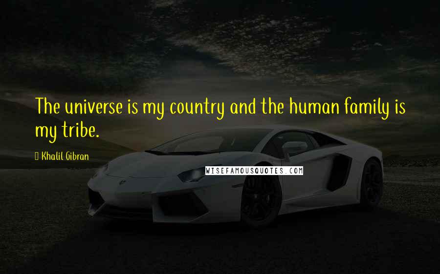 Khalil Gibran quotes: The universe is my country and the human family is my tribe.