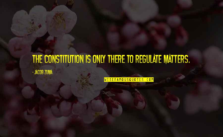 Khalilah Camacho Quotes By Jacob Zuma: The Constitution is only there to regulate matters.