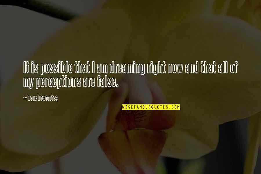 Khambatta Quotes By Rene Descartes: It is possible that I am dreaming right Khambatta Quotes By Rene Descartes: It is possible that I am dreaming right