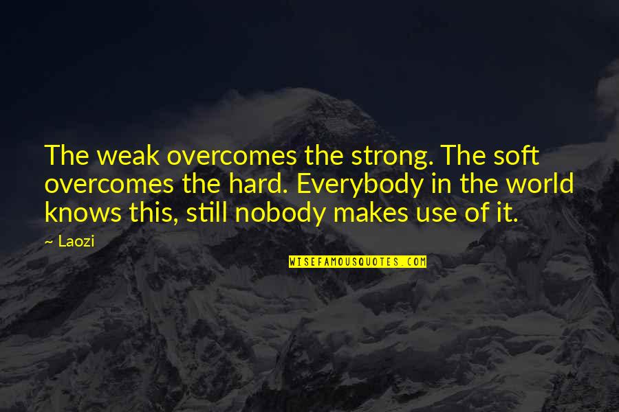 Khamisa Wilsher Quotes By Laozi: The weak overcomes the strong. The soft overcomes Khamisa Wilsher Quotes By Laozi: The weak overcomes the strong. The soft overcomes