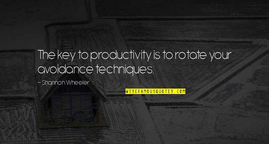 Khanyolwethu Quotes By Shannon Wheeler: The key to productivity is to rotate your Khanyolwethu Quotes By Shannon Wheeler: The key to productivity is to rotate your