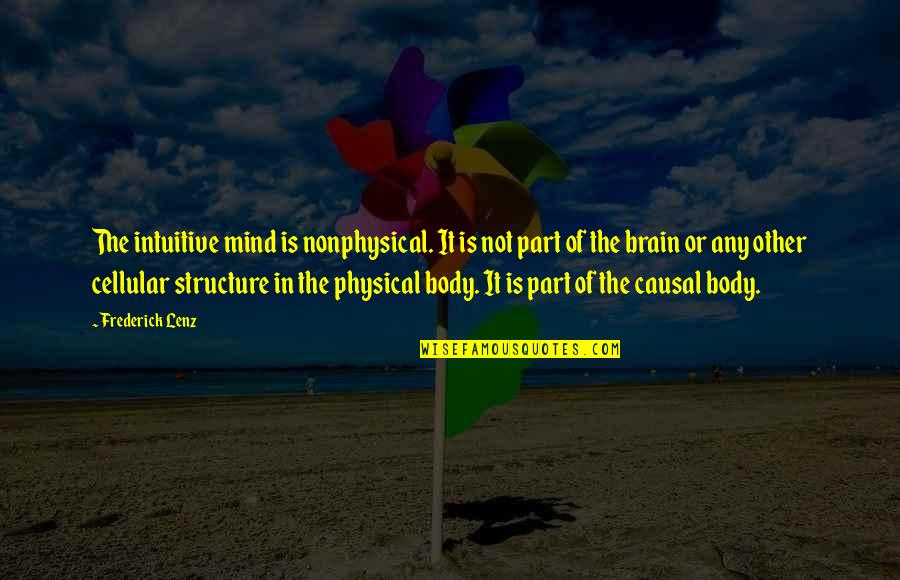 Kharijites In Islam Quotes By Frederick Lenz: The intuitive mind is nonphysical. It is not Kharijites In Islam Quotes By Frederick Lenz: The intuitive mind is nonphysical. It is not