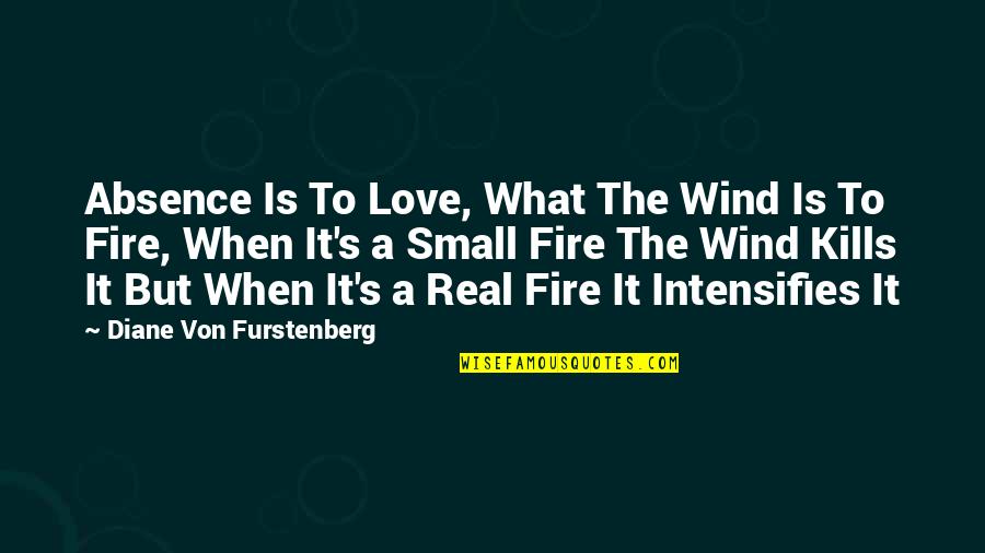 Khasukha Quotes By Diane Von Furstenberg: Absence Is To Love, What The Wind Is